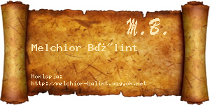 Melchior Bálint névjegykártya